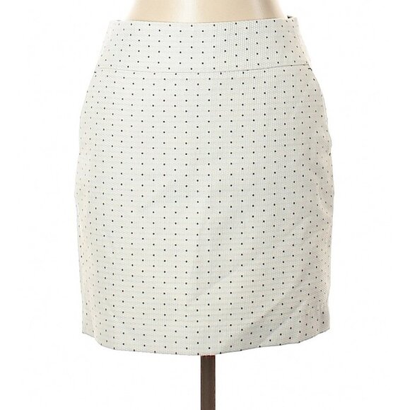 Ann Taylor Dresses & Skirts - Ann Taylor White & Black Polka Dot Pencil Skirt 6